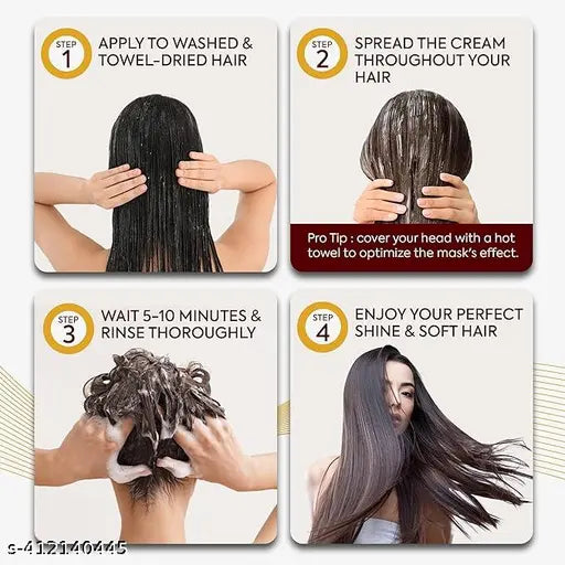 Collagen Expert Absolut Repair Mask |Dry Hair Mask Provides Deep Conditioning & Strength | With Gold Quinoa & Wheat Protein (Pack of 2)