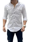 Men Cotton Blend Double Pocket Full Sleeves Shirt Pack of 3