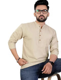 Men's Slim Fit Full Sleeve Cotton Short Kurta Pack of 2